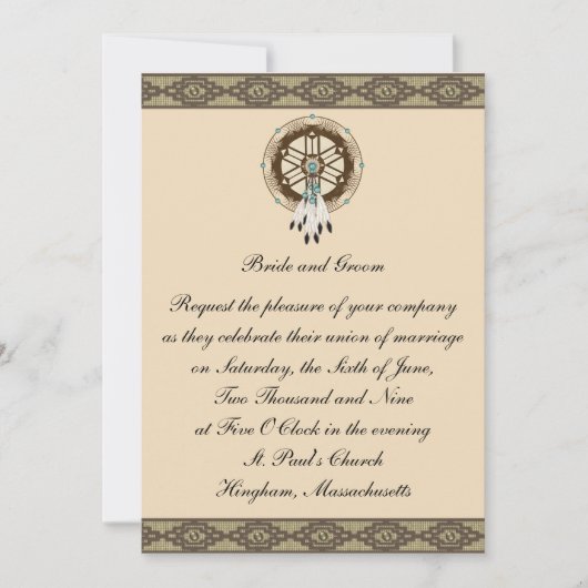 KRWのボーダーDreamcatcherのカスタムの結婚式招待状 招待状 (正面)