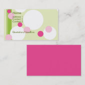 KRWのライムおよびピンクの点のカスタムな名刺 名刺 (正面/裏面)