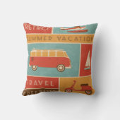 KRWのレトロの夏期休暇旅行枕 クッション (裏面)