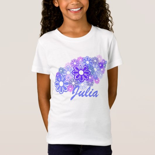 KRWのレトロの花の束の名前をカスタムする Tシャツ (正面)