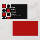 KRWのレトロの赤い白くおよび黒い正方形および円 名刺 (正面/裏面)