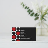 KRWのレトロの赤い白くおよび黒い正方形および円 名刺 (スタンド正面)