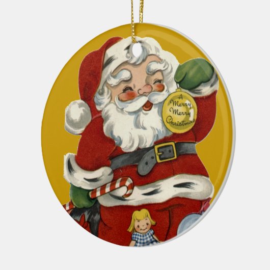 KRWのヴィンテージのサンタクロースのクリスマスのオーナメント セラミックオーナメント (左)