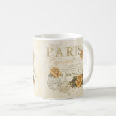 KRWのヴィンテージのスタイルのパリのバラおよびエッフェル塔のマグ コーヒーマグカップ (正面右)