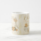 KRWのヴィンテージのスタイルのパリのバラおよびエッフェル塔のマグ コーヒーマグカップ (中央)