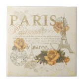 KRWのヴィンテージのスタイルのパリのバラのエッフェル塔のタイル タイル (正面)