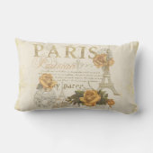 KRWのヴィンテージのスタイルのパリのバラのエッフェル塔の枕 ランバークッション (裏面)