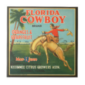 KRWのヴィンテージのフロリダのカウボーイの柑橘類のラベル タイル (正面)