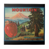 KRWのヴィンテージ山のりんごのフルーツの木枠のラベル タイル (正面)