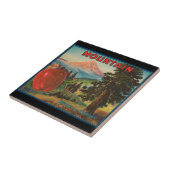 KRWのヴィンテージ山のりんごのフルーツの木枠のラベル タイル (側面)