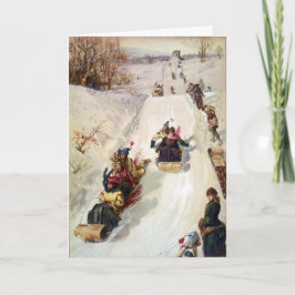 KRWのヴィンテージTobogganing 1886休日カード シーズンカード