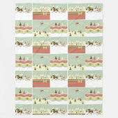 KRWの国のクリスマスの村のコラージュ毛布 フリースブランケット (正面)