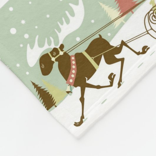 KRWの国のクリスマスの村のコラージュ毛布 フリースブランケット (角)