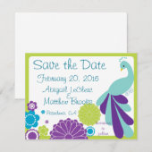 KRWの孔雀の花のカスタムの保存日付 セーブザデート (正面/裏面)