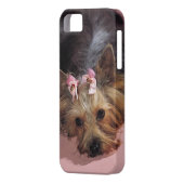 KRWの愛らしいヨークシャーテリア犬のiPhone 5カバー Case-Mate iPhoneケース (裏面左)