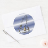 KRWの手祈3インチブルーステッカー ラウンドシール (封筒)