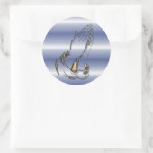 KRWの手祈3インチブルーステッカー ラウンドシール (バッグ)