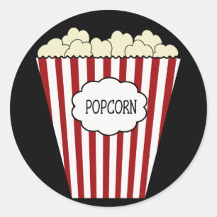 KRWの映画館のポップコーンのステッカー ラウンドシール