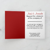 KRWの様式化された赤いハートのカスタムの結婚式招待状 招待状 (内部)