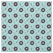 KRWの淡いブルーのレトロは音楽生地を記録します ファブリック (見本)