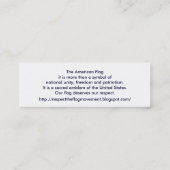 KRWの点旗米国のプライドカード スキニー名刺 (裏面)