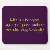 KRWの生命は宴会のMameの引用文です マウスパッド (正面)