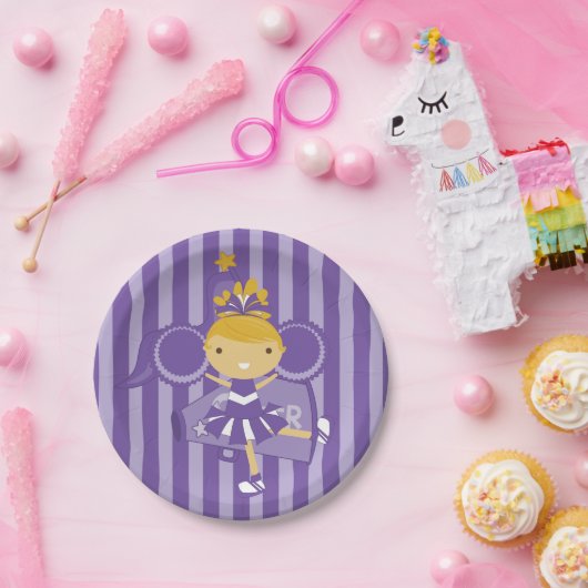 KRWの紫色のチアリーダーのパーティーの紙皿 ペーパープレート (パーティー)