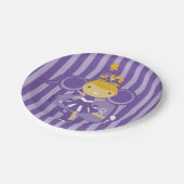 KRWの紫色のチアリーダーのパーティーの紙皿 ペーパープレート (アングル)