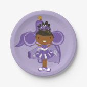 KRWの紫色のチアリーダーのパーティーの紙皿 ペーパープレート (正面)