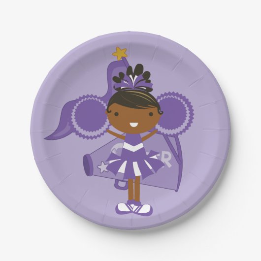 KRWの紫色のチアリーダーのパーティーの紙皿 ペーパープレート (正面)