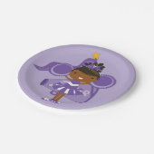 KRWの紫色のチアリーダーのパーティーの紙皿 ペーパープレート (アングル)