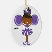 KRWの紫色のチアリーダーの名前をカスタムするのオーナメント セラミックオーナメント (右)