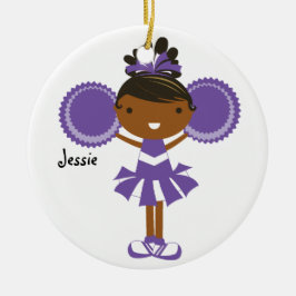 KRWの紫色のチアリーダーの名前をカスタムするのオーナメント セラミックオーナメント