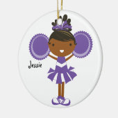KRWの紫色のチアリーダーの名前をカスタムするのオーナメント セラミックオーナメント (左)