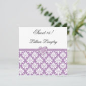 KRWの紫色の宝石のハートの菓子16の招待状 招待状 (スタンド正面)