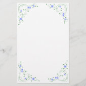 KRWの美しく青い花の文房具 便箋 (正面)