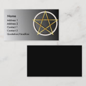 KRWの金ゴールドのウィッカ信者の五芒星のカスタムな名刺 名刺 (正面/裏面)