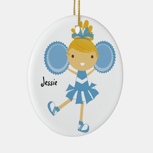 KRWの青いチアリーダーの名前をカスタムするのオーナメント セラミックオーナメント (右)