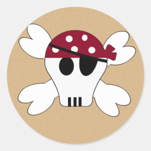 KRWのCrossboneのかわいい海賊スカルおよびステッカー ラウンドシール