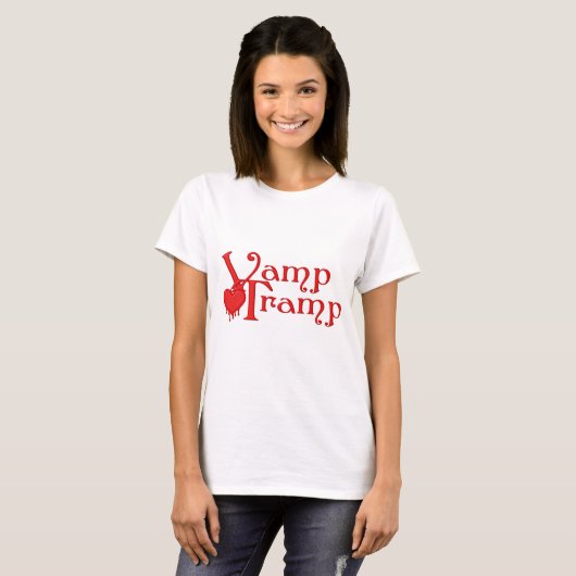 KRWのVampの放浪者の血の点滴注入のハート Tシャツ (正面フル)