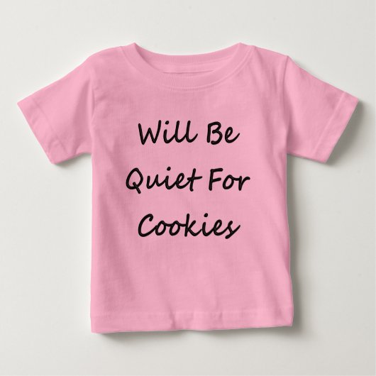 KRWはクッキーのかわいいベビーのユーモアのために静かです ベビーTシャツ (正面)