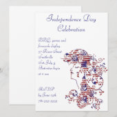 KRWアメリカ美しい7月4日招待状 招待状 (正面/裏面)