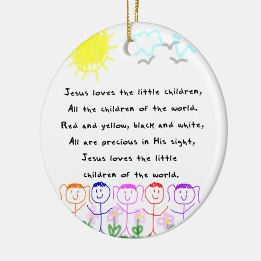 KRWイエス・キリストは幼い子供のオーナメントを愛します セラミックオーナメント (左)