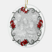 KRWエレガントなPointsettiaフレームの記念品のオーナメント セラミックオーナメント (左)