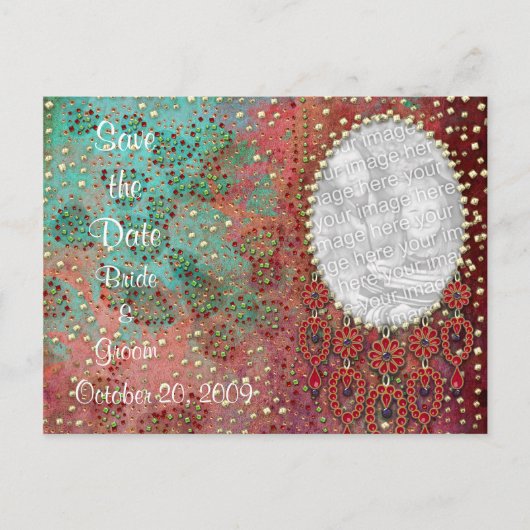 KRWカスタムインディアン宝石飾り写真保存日 案内ポストカード (正面)