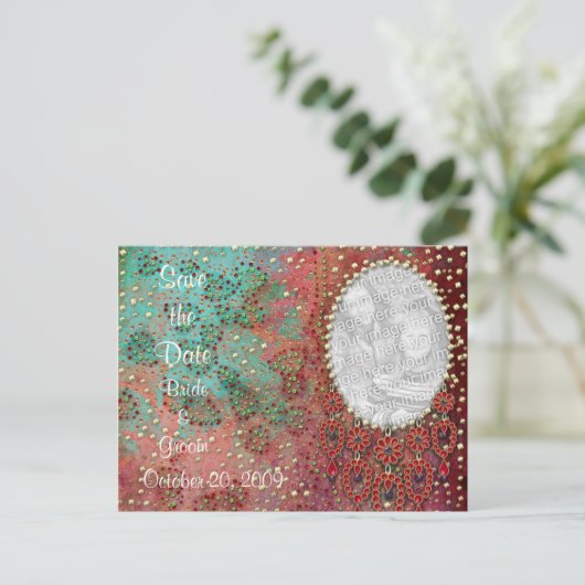 KRWカスタムインディアン宝石飾り写真保存日 案内ポストカード (スタンド正面)