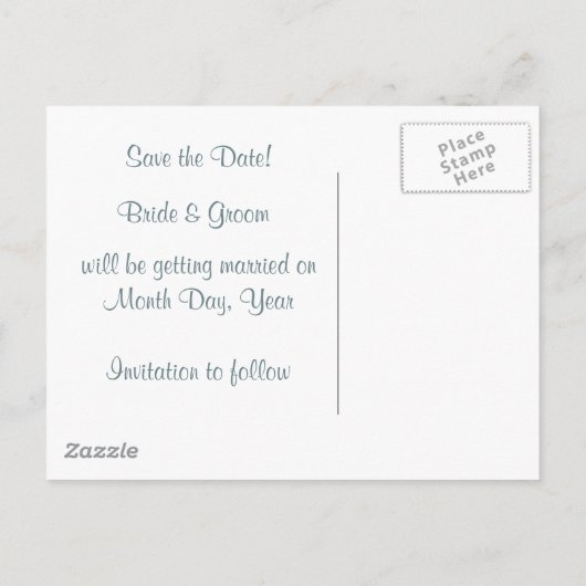 KRWカスタムユダヤ人結婚の天蓋が日付を保存 案内ポストカード (裏面)