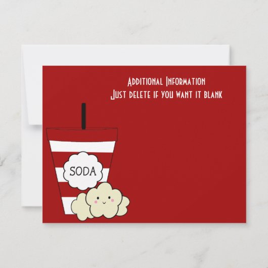 KRWカスタム映画バースデーパーティ招待状 招待状 (裏面)