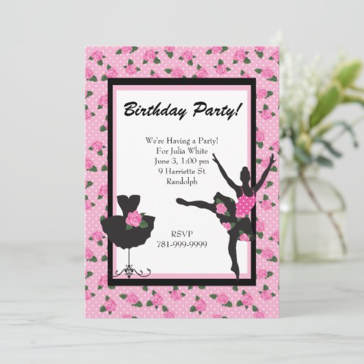KRWガールズバレエバラ誕生パーティーの招待 招待状 (スタンド正面)