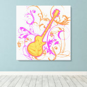 KRWガールズロックギターグランジ キャンバスプリント (インサイチュ (ウッドフロア))